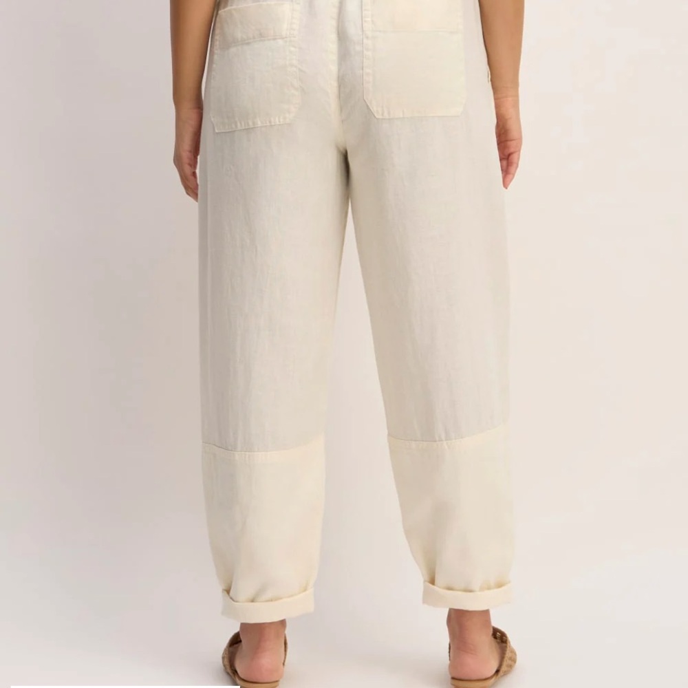 Everlane Linen Barrel Pants Bone L 100% European Linen - Picture 6 of 8